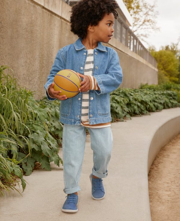 Little Kids' KNX Leather Sneaker  |  Coronet Blue/Vapor