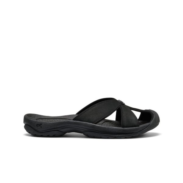 Women's Bali Leather Slide Sandal | Black/Black