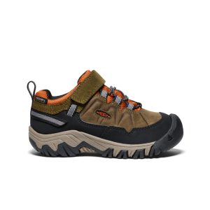 Little Kids' Targhee IV Waterproof Hiking Shoe | Dark Olive/Gold Flame