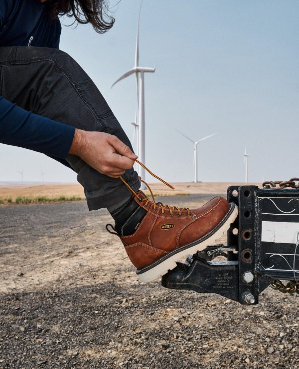 Men's Cincinnati 6 Waterproof 90° Heel Boot (Soft Toe) | Tuscan Red/Sandshell