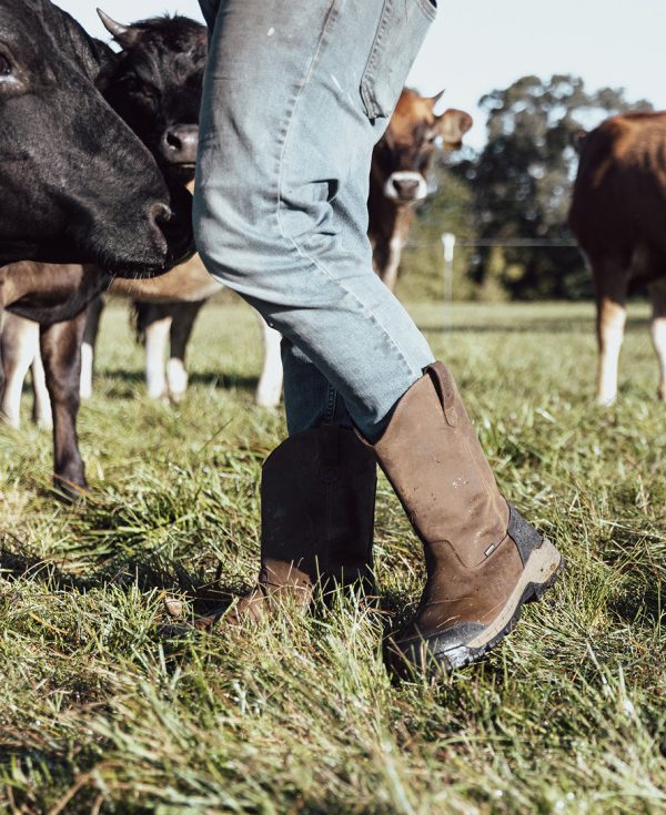 Men's Evanston Pull-On Waterproof Boot (Carbon Toe) | Bison/Black