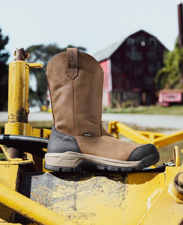 Men's Evanston Pull-On Waterproof Boot (Carbon Toe) | Bison/Black