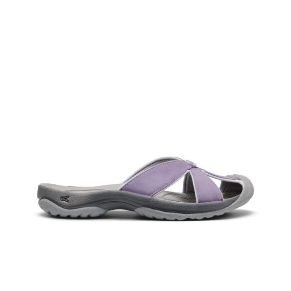 Women's Bali Leather Slide Sandal  |  Purple Haze/Steel Grey
