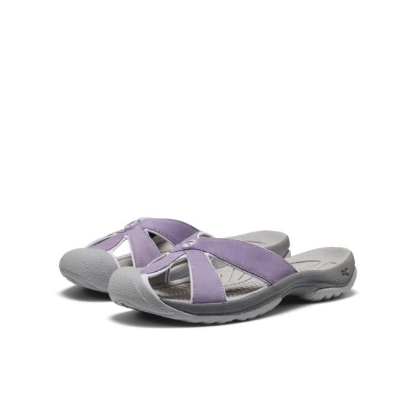 Women's Bali Leather Slide Sandal  |  Purple Haze/Steel Grey